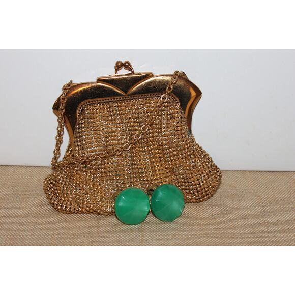 Vintage Whiting and Davis Gold Mesh Classic Handbag Purse 1940s Art Deco - Picture 10 of 10